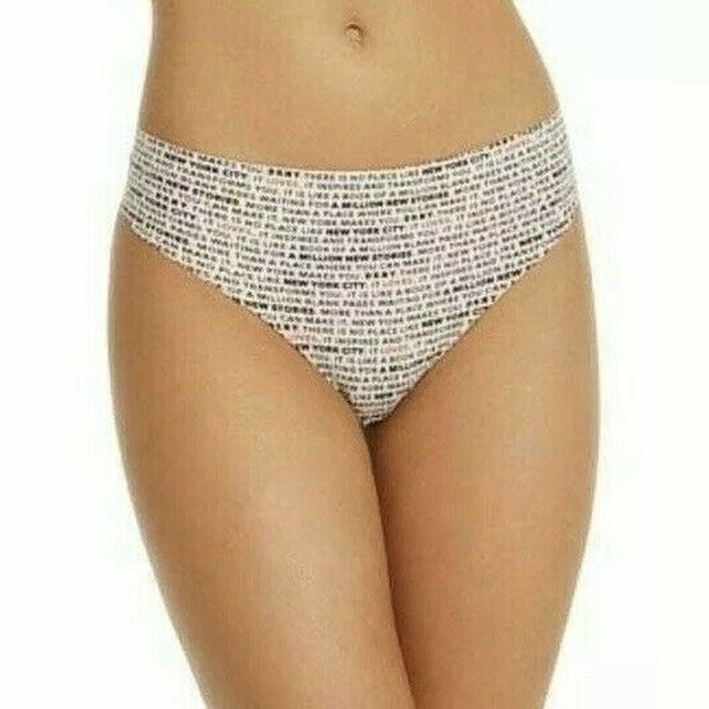 New‎ DKNY Womans Litewear Cut Anywhere Logo Thong Large DK5026 Love Text NWT
